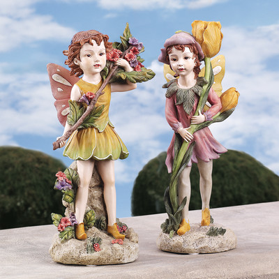 Meadow Fairy and Meadow Pixie Garden Statue