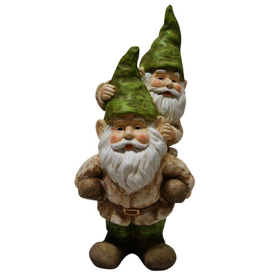 Two Gnomes Playing Garden Statue