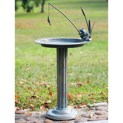 Fishing Frog Sundial/Birdbath