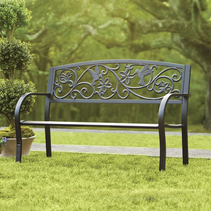 Hummingbird Metal Garden Bench